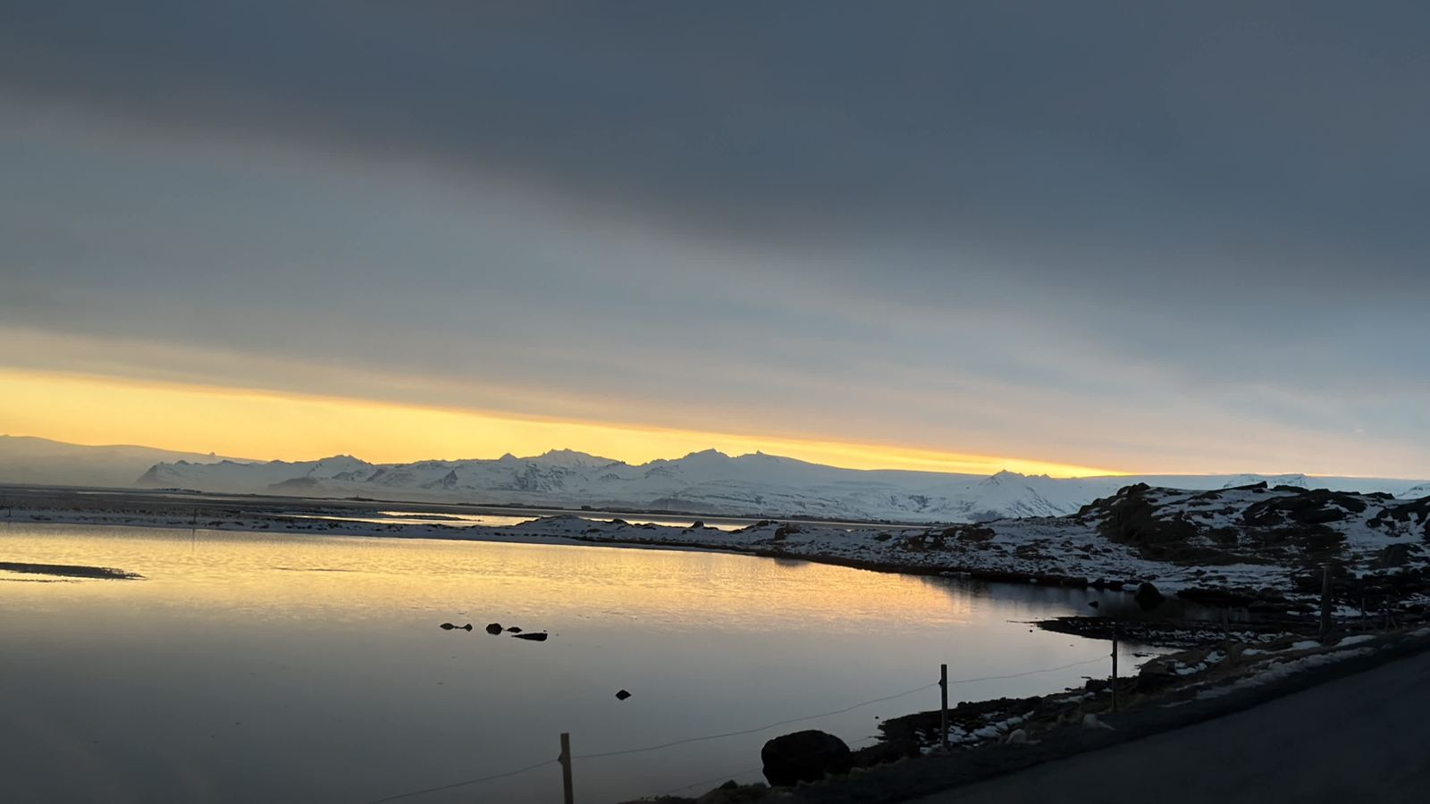 Sunset on the road to Hofn